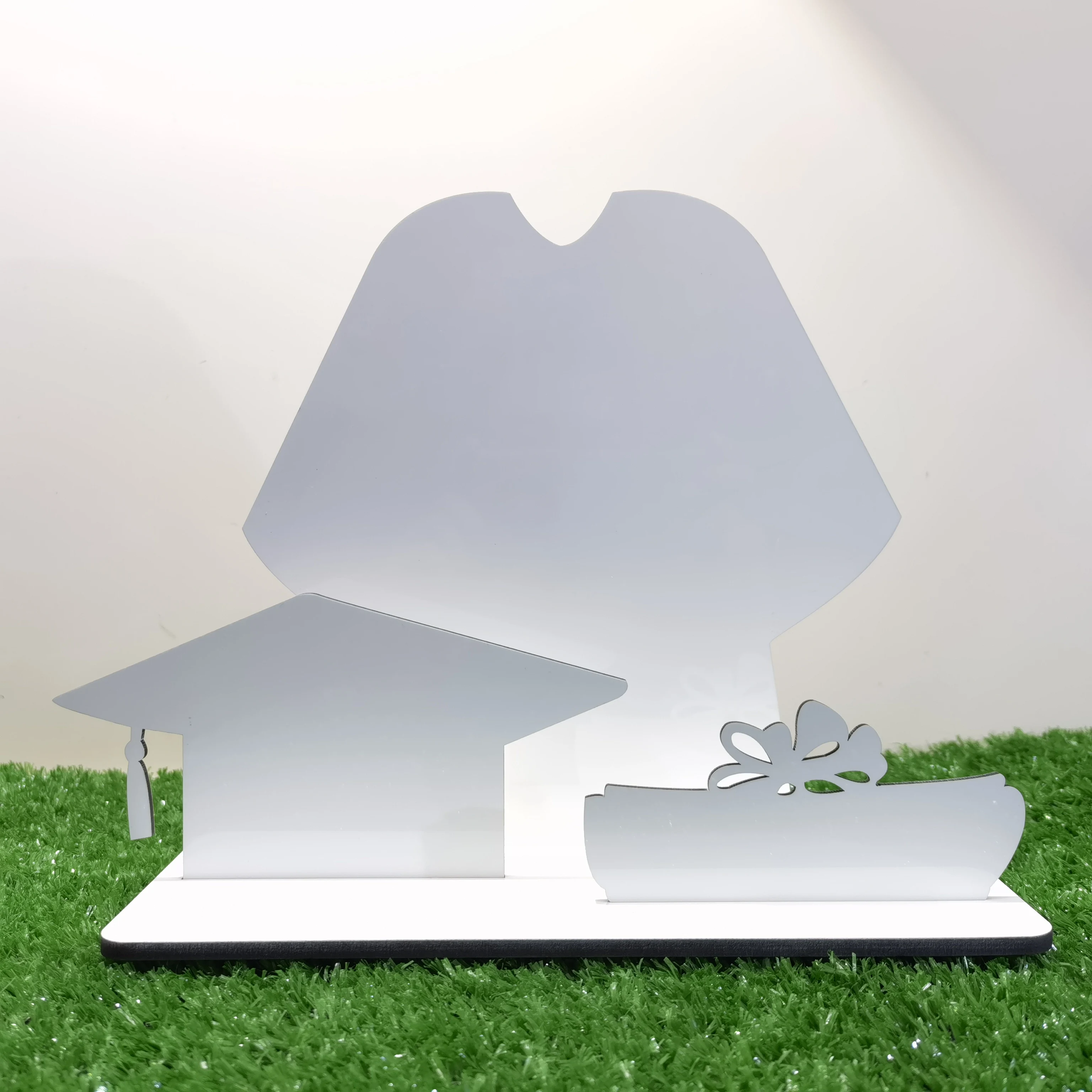 Sublimation Social Media Sign sublimation blank photo frame Graduation Genior Bachelor Gown Cap shape