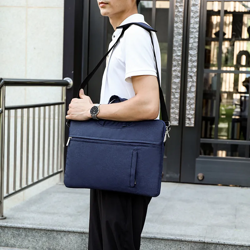 2024 13 14 15.6 Inch one-shoulder laptop bag in solid color wholesale business waterproof bag laptop