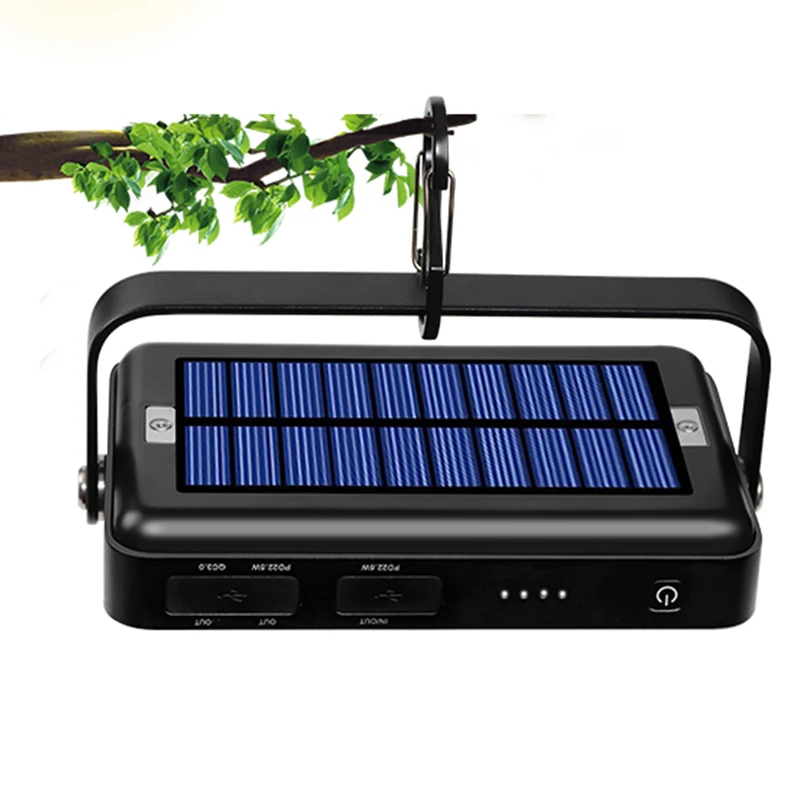 Solar Multifunctional IP65 Waterproof Mini Rechargeable Camping Lamp LED light  Emergency lantern Charging for Mobile Phones