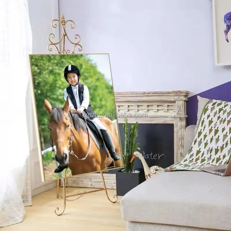 Wedding Iron Gold Easel Photo Frame Bracket Wedding Welcome Exhibition Frame Photo Display Stand Modern Oil Painting Frame