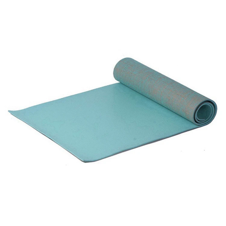 2023 eco friendly natural rubber organic hemp yoga mat/ jute linen and non slip yoga mat