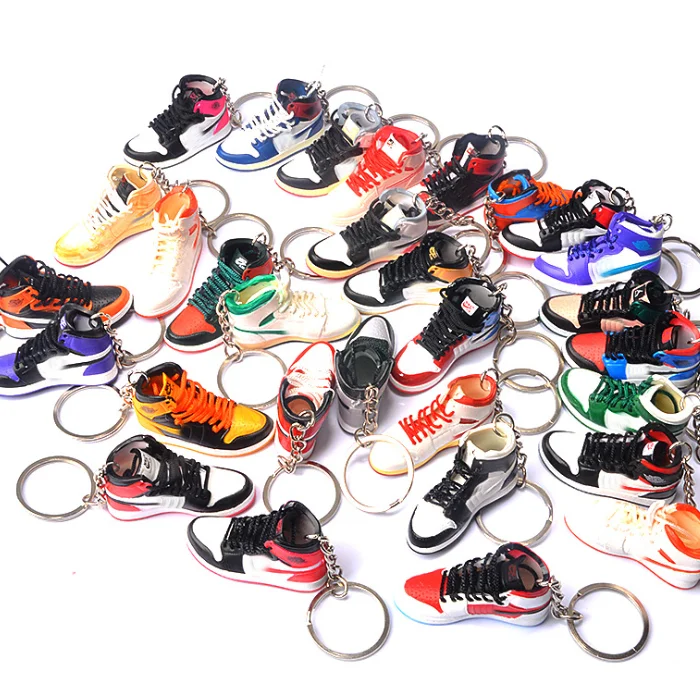 145 styles Wholesale 3D Mini Sneakers AJ shoes shoes Keychain Model cute keychains with box