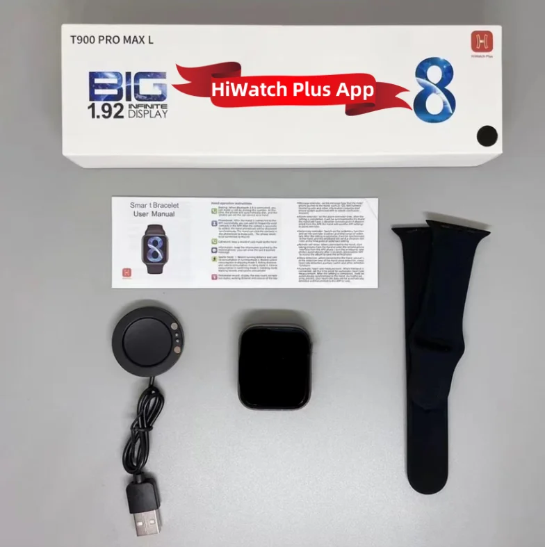 2023 Hot T900 Pro Max L 1.92 Big Display Serie 8 Hiwatch Plus App Reloj Inteligente Smart Watch Touch Screen IP67