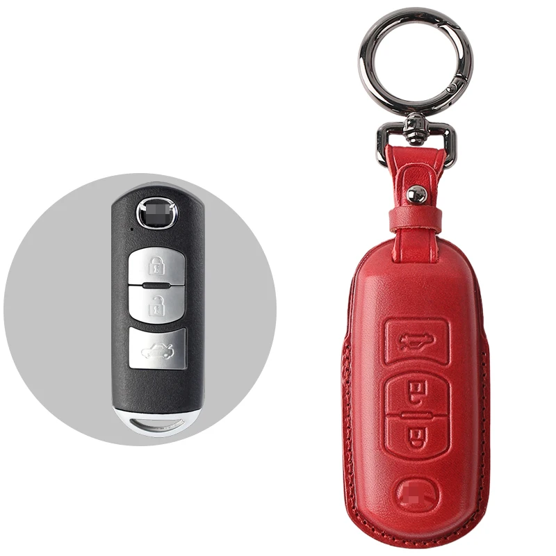 Genuine Leather England Style Vintage Fashion Keychains Men Women Accessories Mini Protective Shell Car Key Case