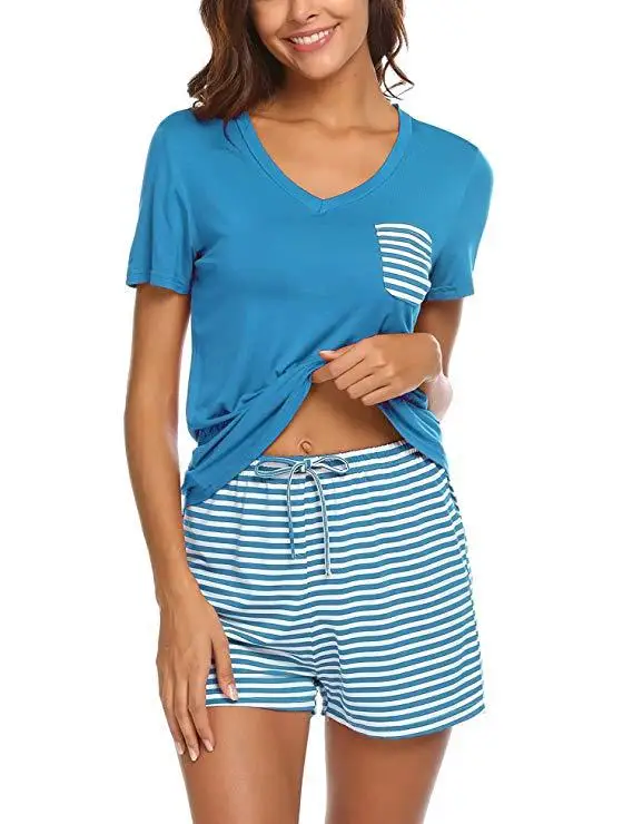 
Breastfeeding Pyjamas Mommy Striped Hospital Loungewear Nursing Maternity Pajamas Plus Size Short Top and Panties 2 Piece Set 