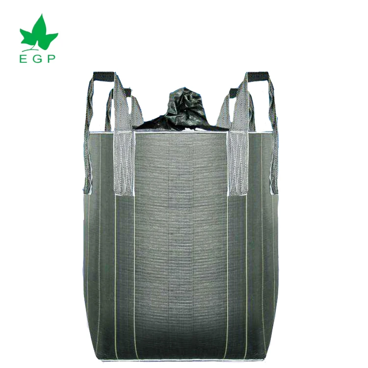EGP 1000kg coal packing big bags bulk bag for mining 1 ton black color jumbo bag
