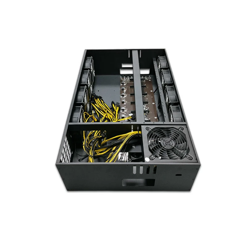 Wholesale B75 B85 X79 motherboard chassis 8 gpu 65mm spacing motherboard sever case with power supply 8gpu 65mm 70mm 8 fans