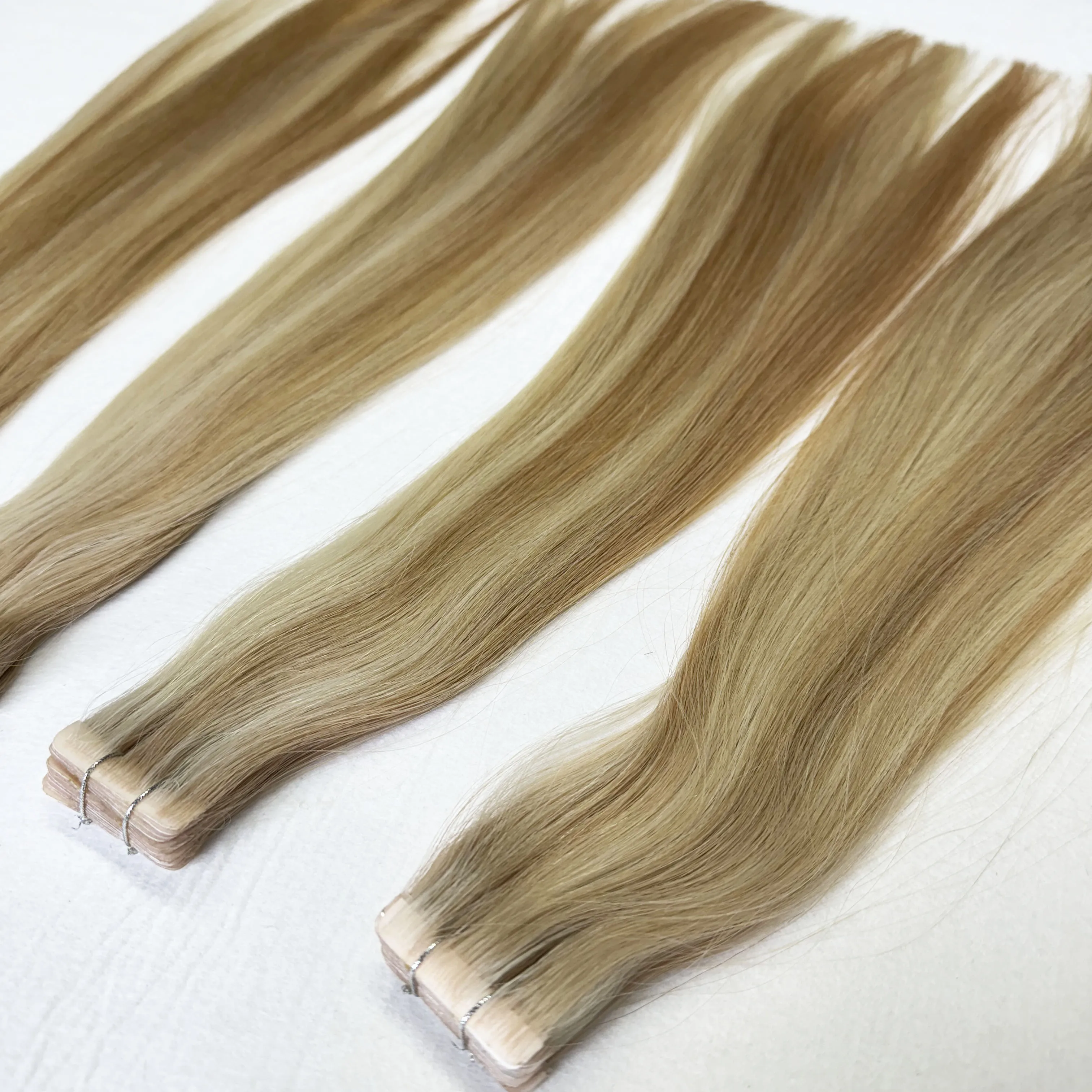 Выровненные кутикулы Remy инъекция двойная вытянутая шерсть 100% невидимая лента для наращивания