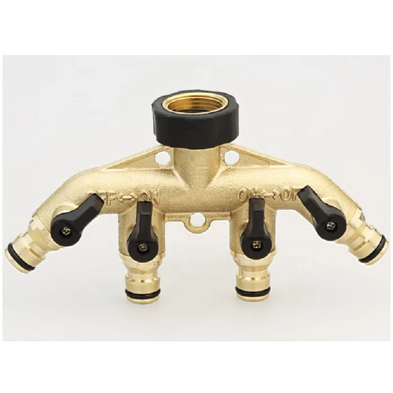 Higher quality brass garden water hose connector 3- way  manifold valve