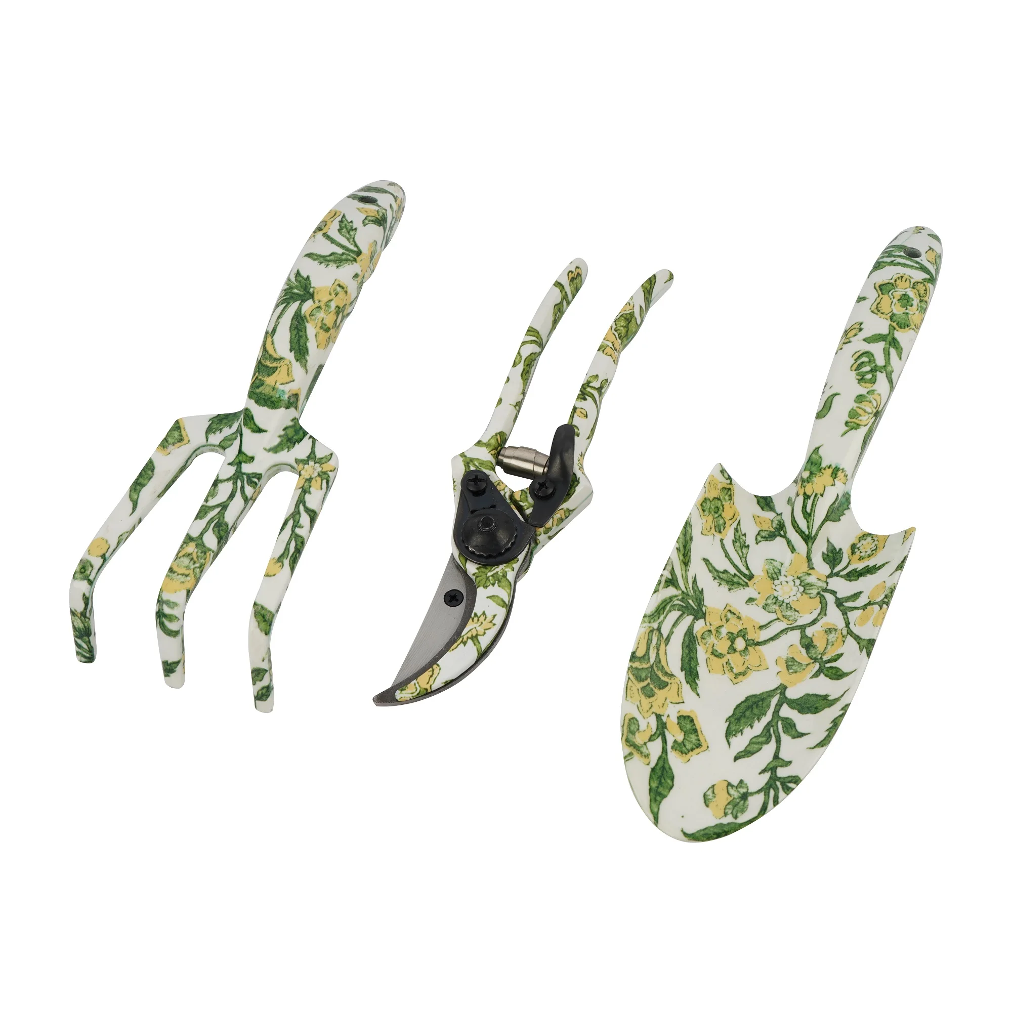 Customizable Patterns Durable Portable Aluminum 3pcs Garden Tools Equipment Pruning Hand Tools Shovel Spade Rake Scissors