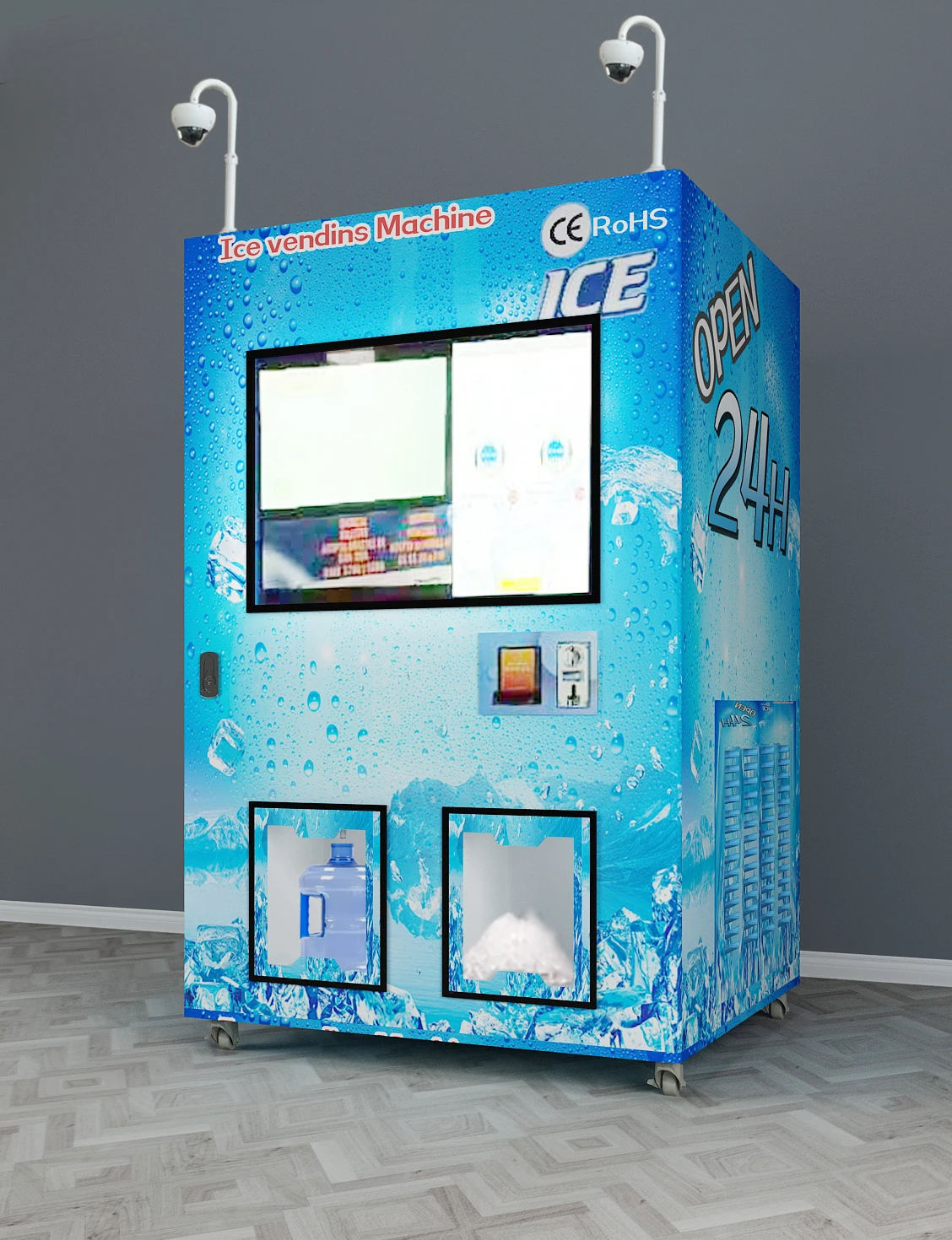 Customized Products 24 Hours Hot Sale Ice Vending Machine Ice Cube Vending Machine