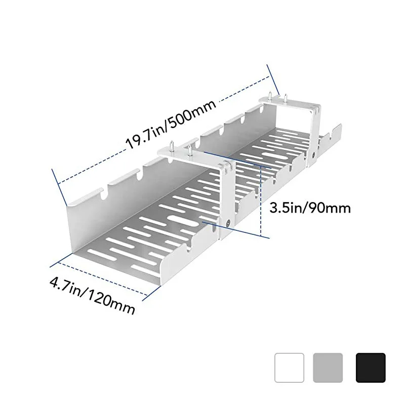 CHICON Under Desk Cable Management Tray No Drill - Under Desk Cable Organizer for Wire Management