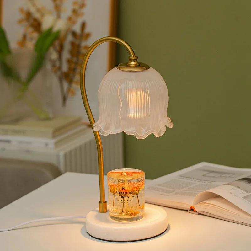 Marble Aromatherapy Candle Melting Lamp Romantic Bedroom Dimming Table Lamp Melting Wax Lamp
