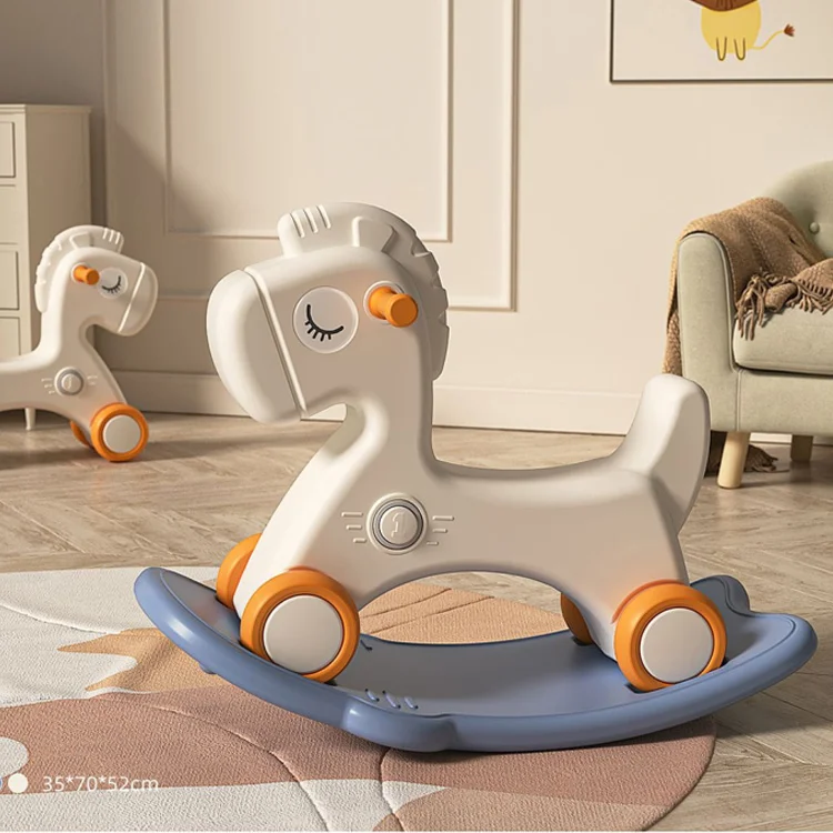 Indoor Small Plastic Kindergarten Baby Children Rocking Horse Toy And Riding