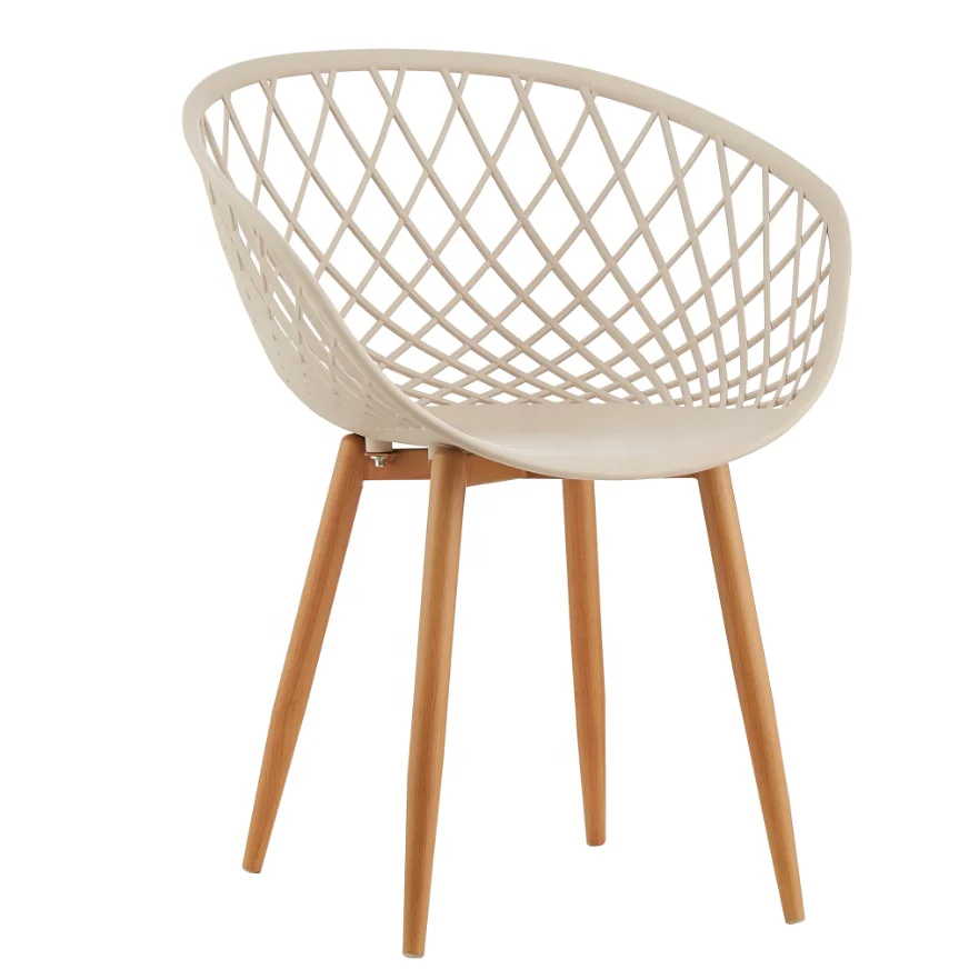 
Best Sell Fashional PP Plastic Basket Dining Chair With Metal Steel legs 
