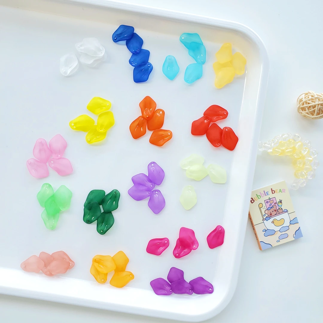 DIY Handmade Frosted Flower Beads Semi-Finished Products Acrylic Loose Spacer Frosted Plastic Flower Beads For Jewelry Making