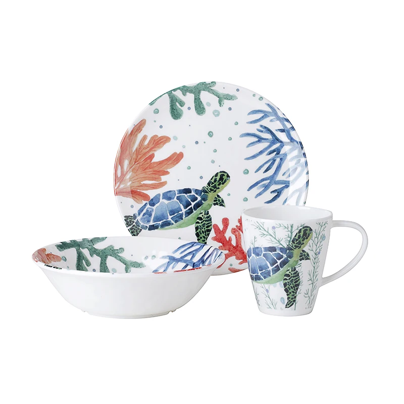 Kuwai Market Dishwasher Safe Sea Star A Grade Melamine As Bone China Dinnerware