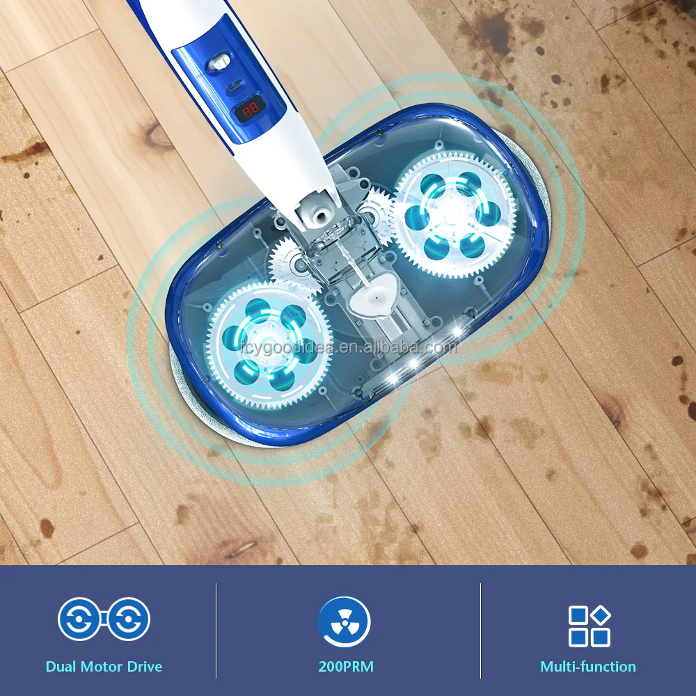 QVC cordless spray automatic floor cleaner machine electric spin mop cordless and rechargeable