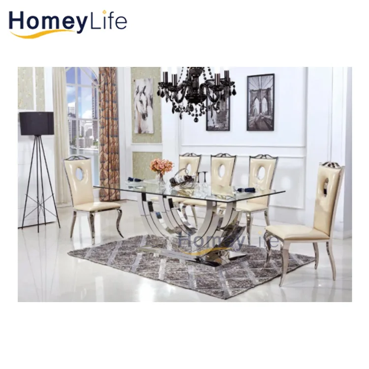 6ft Long Stainless Steel Wedding Banquet Dining Table Gold Frame with White Top