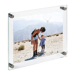 Wall Mount Acrylic Hanging Floating Photo Frame