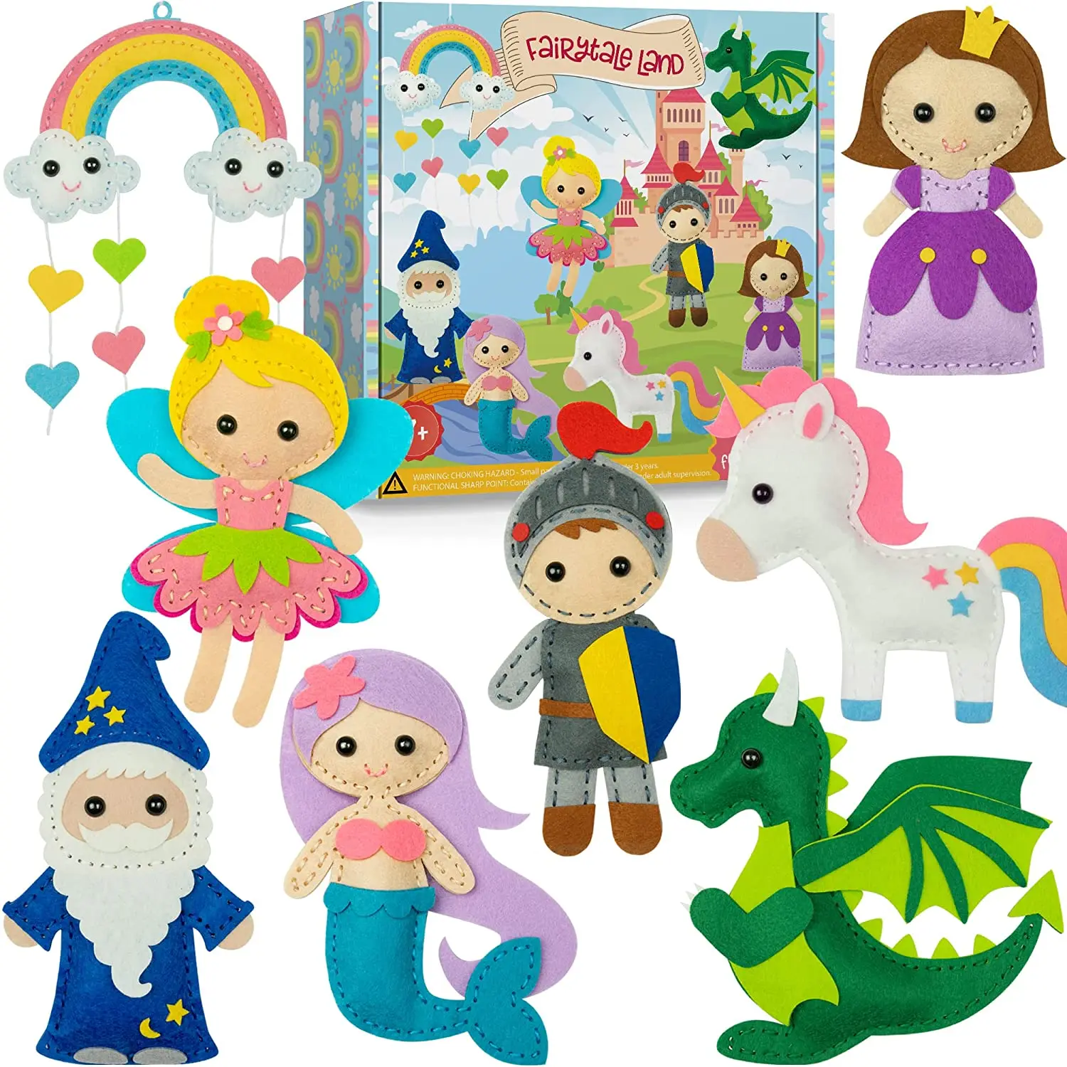 sew your own new fun creative felt doll animals fairy unicorn kids craft set diy toy sewing kit for beginners