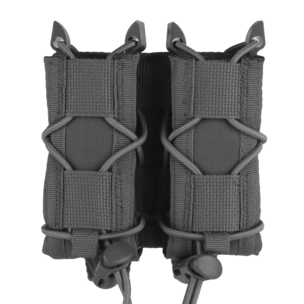 WOSPORT Tiger Type Short Double Quick Pull Mag Pouch Back Molle Clip For Plate Carrier and Belt Hunting Accessories
