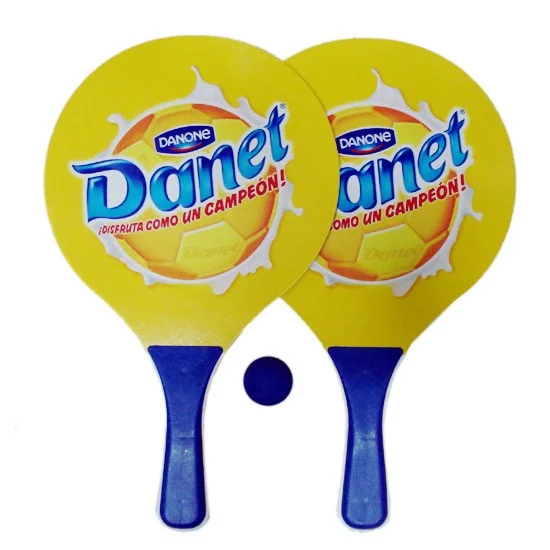 Factory price good quality MDF beach racket paddle wood custom print logo beach tennis rackets
