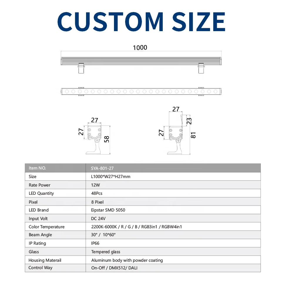SYA-801Outdoor lighting manufacturer 12W External Wall Mounted Facade Light IP66  LED Wall Washer Lamp