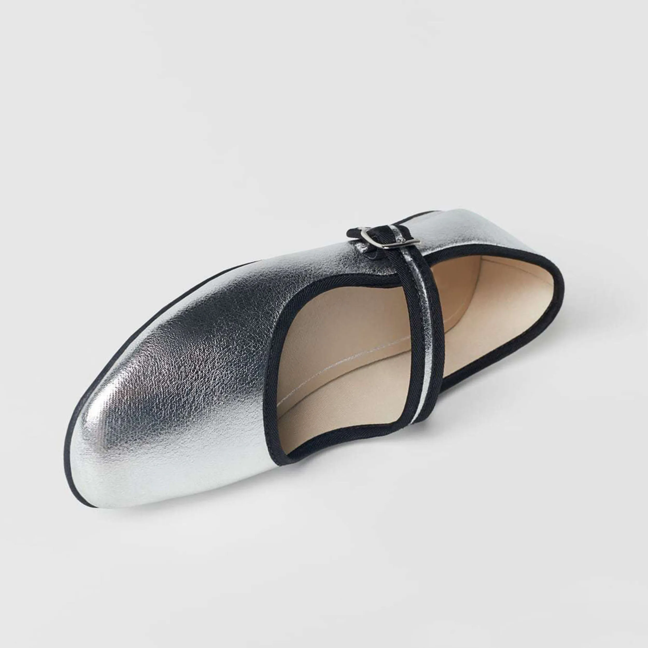 Women Fashion Walking Shoes Ballet Flats Comfortable Ladies Casual Dress Loafers Silver Slip on Flat Mary Jane Pumps