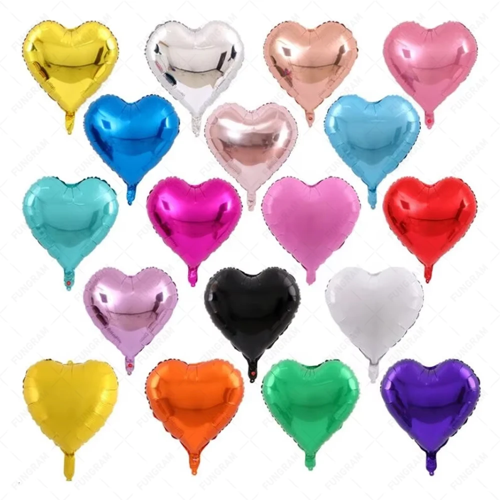 New Color 18 inch Heart Love Nylon Foil Balloon Baby Shower Child Birthday Party Wedding Decor Supplies Air Foil Balloons Globos
