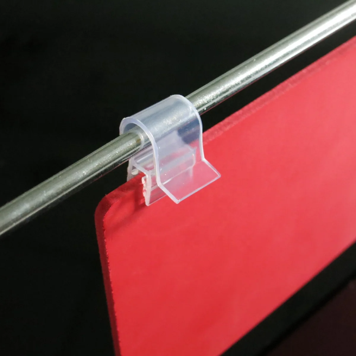 supermarket display pvc hanging label holder on shelf