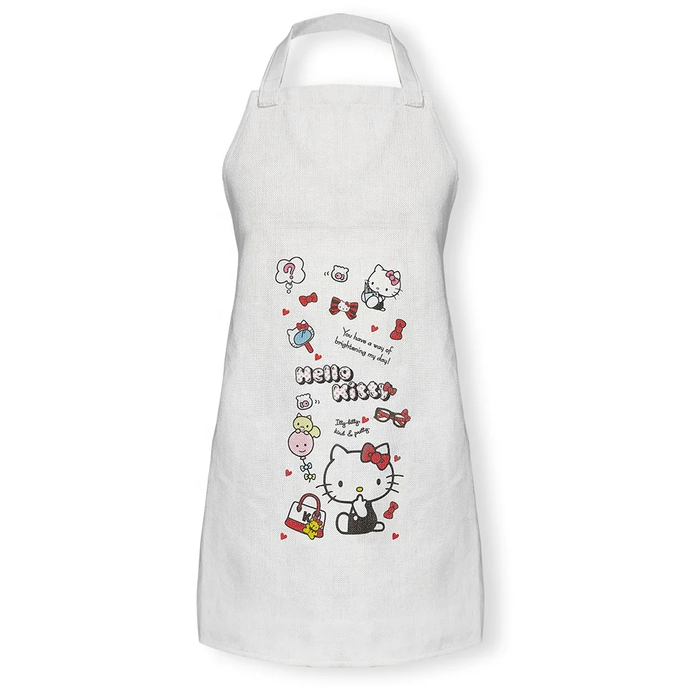 Фартук льняной с оборками для приготовления пищи для взрослых, с принтом на заказ