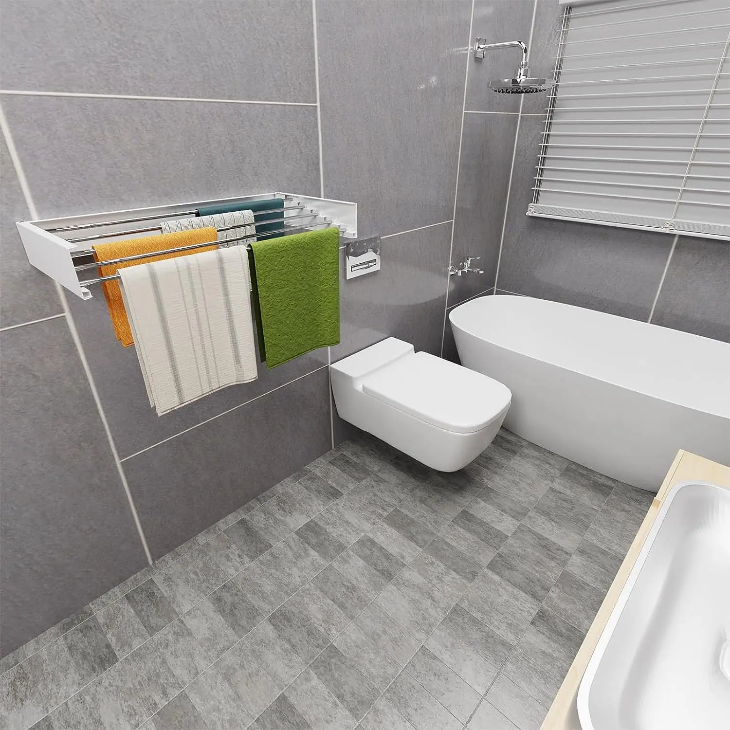 Retractable Laundry Drying Rack Wall Mounted  Foldable Clothes Dry rack