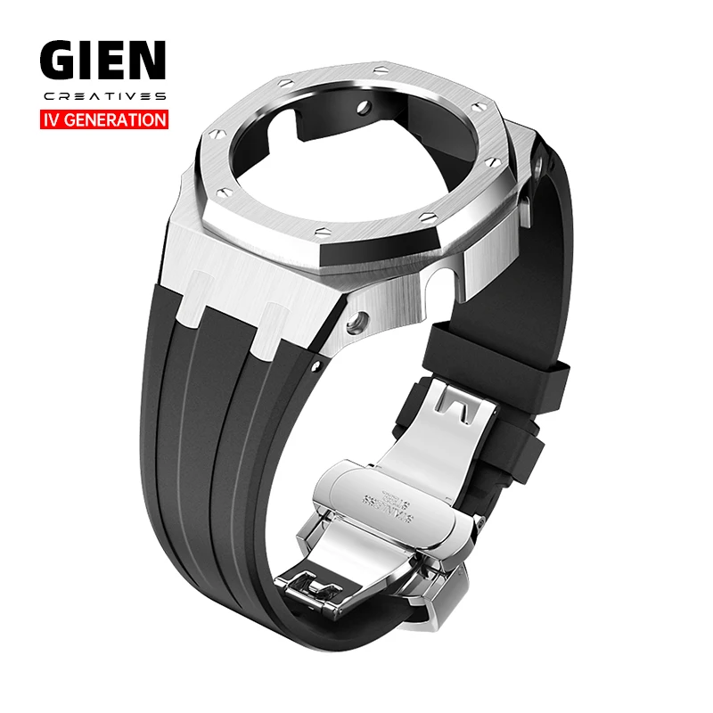 Giencreatives 2022 delicacy sliver 316Lsteel modified watchcase band parts  case fit for GA2110 4th Gen replacement accessories