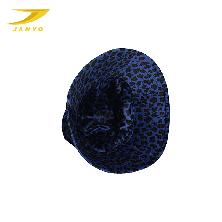 Custom wholesale kids Adult style bucket hat Blue leopard grain bucket hats for women