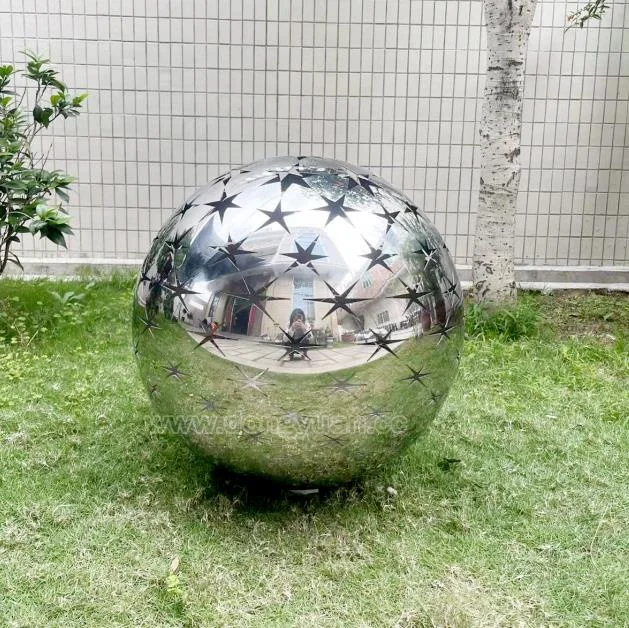 500MM 600MM  Garden Landscaping Gazing Stainless Steel Hollow Sphere