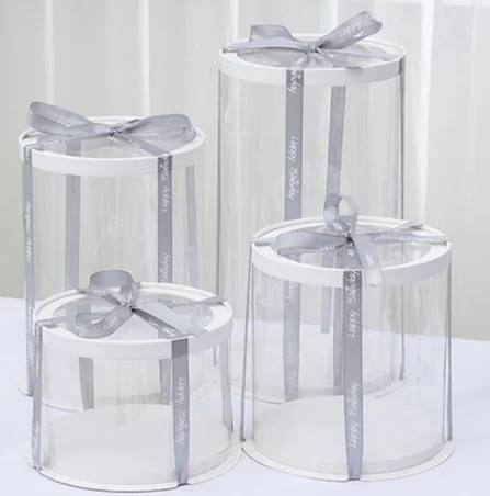 16 Inch Plastic Cake Box With Lid 9 Inches Round Shape Transparent Round Cake Gift Box With Clear Plastic On The Top