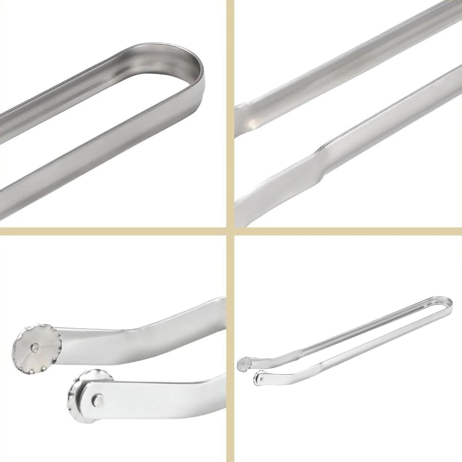 Barbecue Sausage  Long Handle Kitchen Grill Stainless Steel Hot Dog BBQ Sausage Turning Tongs