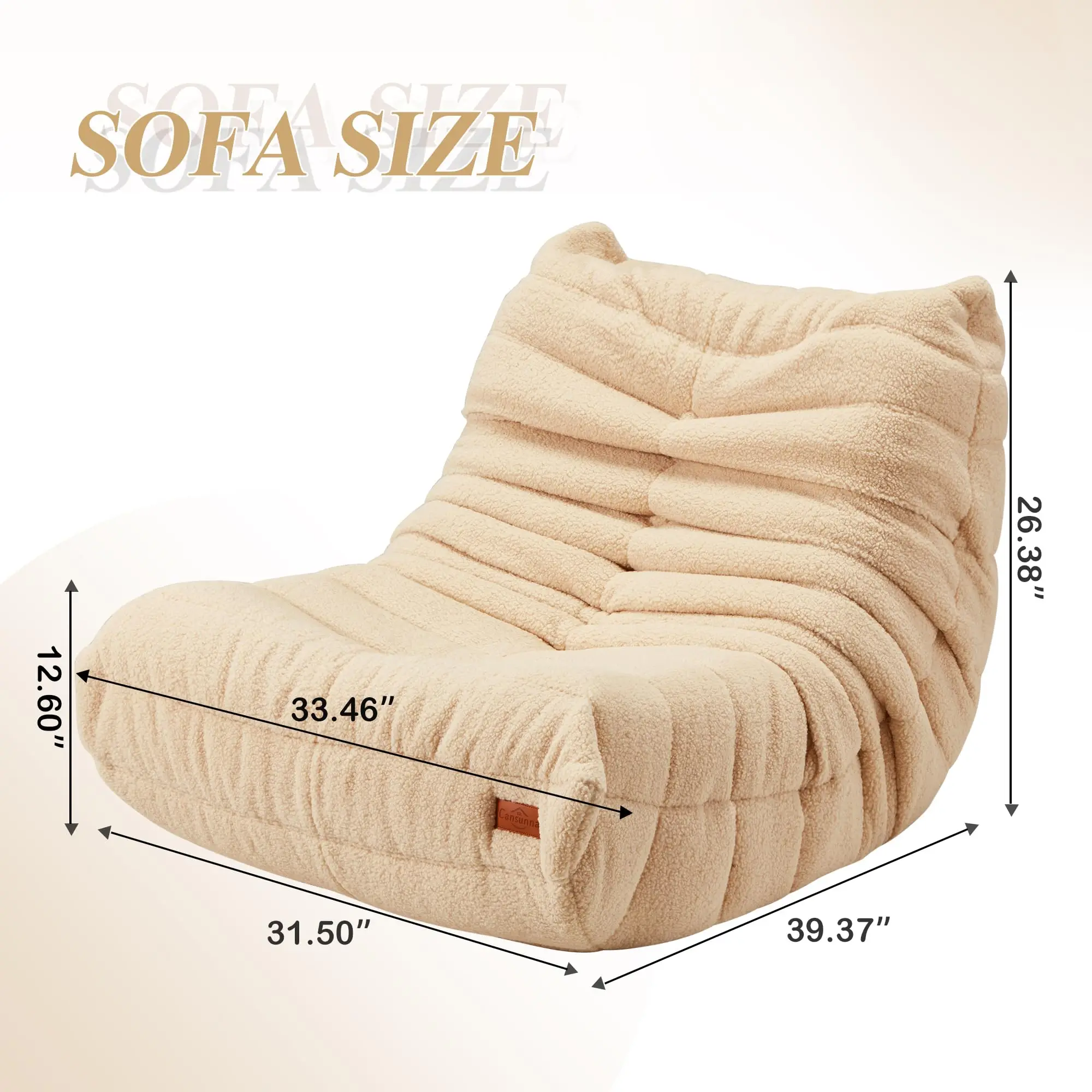 2024 New Design Bean Bag Chair Sofa Soft Floor Sofa Floor Lounge Chair For Living Room Bedroom To Go  Sofa