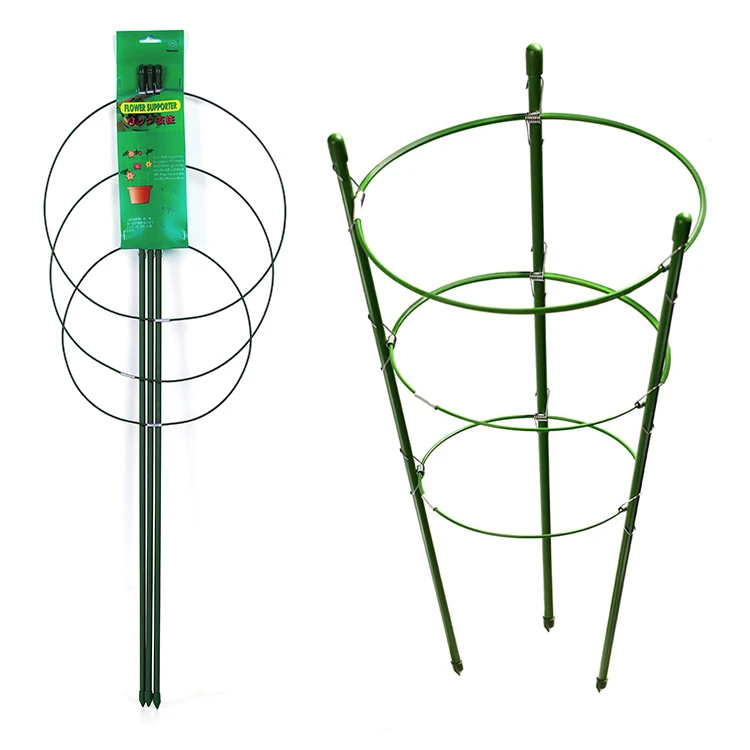 3 Rings Garden Plant Climbing Sticks Garden Trellis Flower Support Tomato Cages Stand