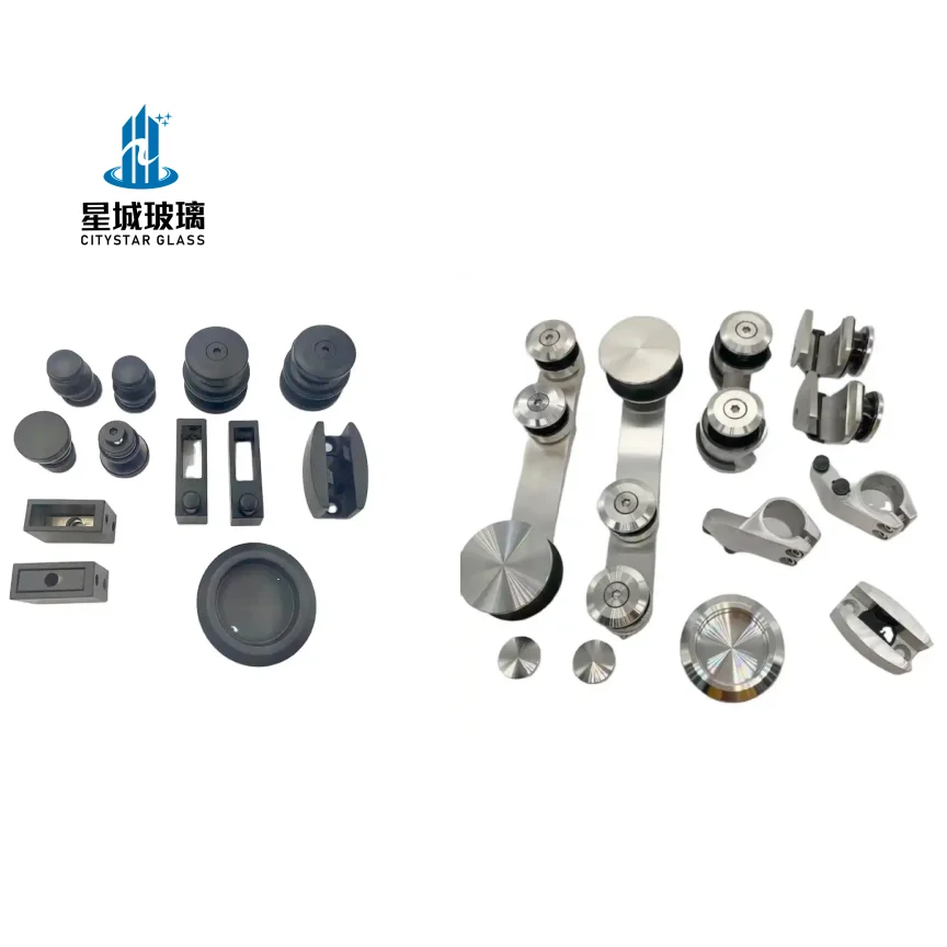 Bathroom shower door glass sliding hardware shower roller screen accessories tempered glass sliding glass door fittings