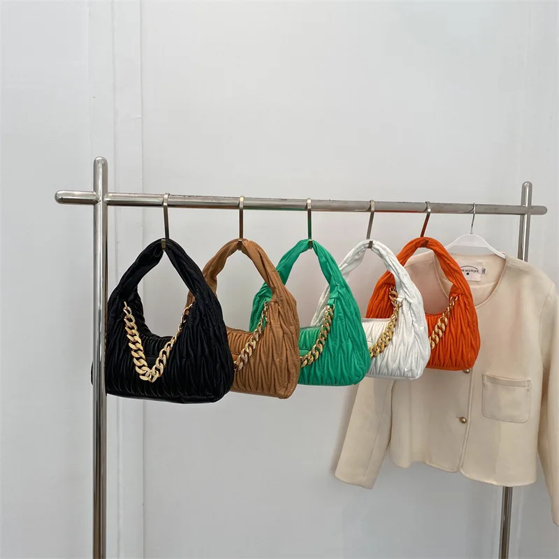 2022 New Arrival Fashion Bags brand Golden Chain pu leather shoulder bags Ladies trendy handbags for women luxury