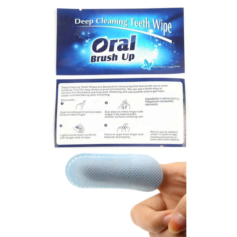 Easy Use Oral Brush Up Clean teeth cleaning wipes pet dental finger wipes Deep Cleaning Teeth Wipe