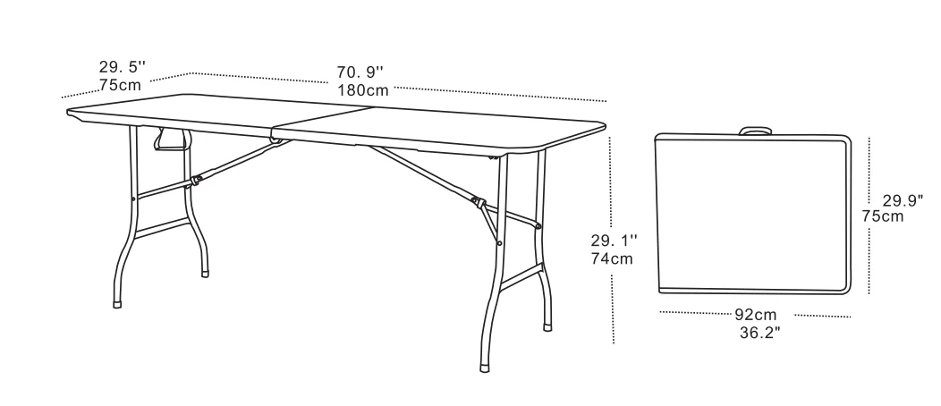 6ft Outdoor Table High Quality Plastic   Dinning Table   6ft Folding Table