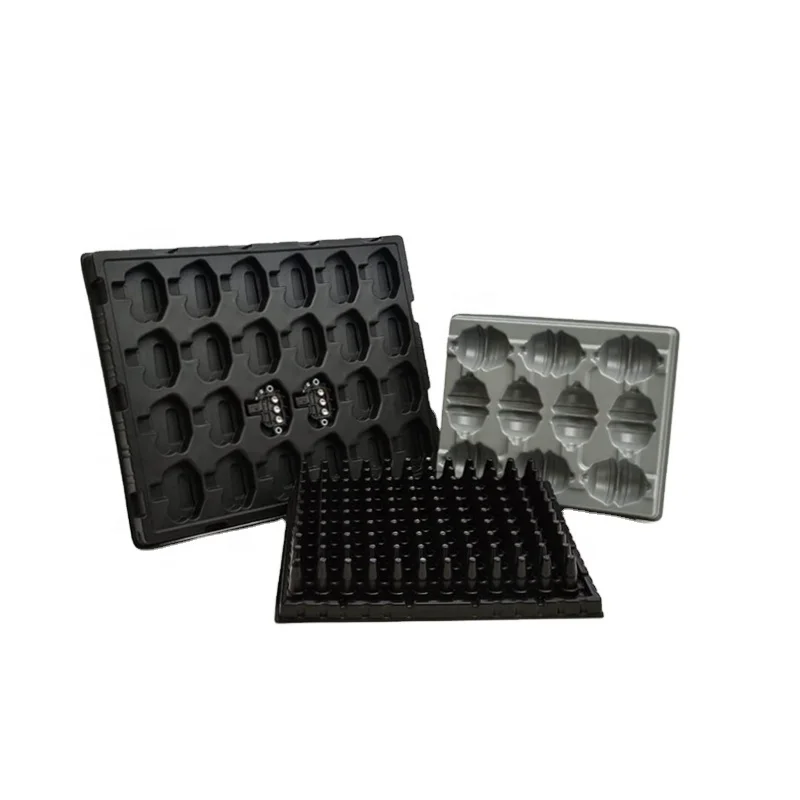 LEENOL Customization Conductive ESD PCB Tray Thicken PP Plastic Antistatic Storage Trays Black ESD Packing Blister