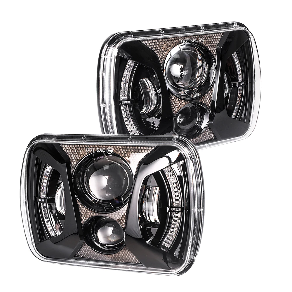 Lowest price truck  5X7 Led Headlight rectangular 7 led headlights truck parts for jeep cherokee xj