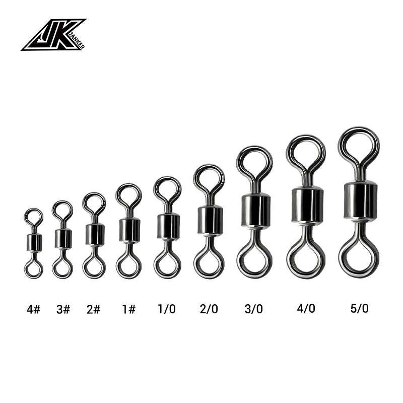 High Quality JK Fishing TSCS Crane Swivel Fishing Accessories Copper Plated With Black Nickel Snap Swivel