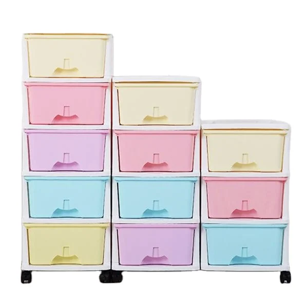 5 Tier multi purpose storage drawer shelves toy plastic organizer
