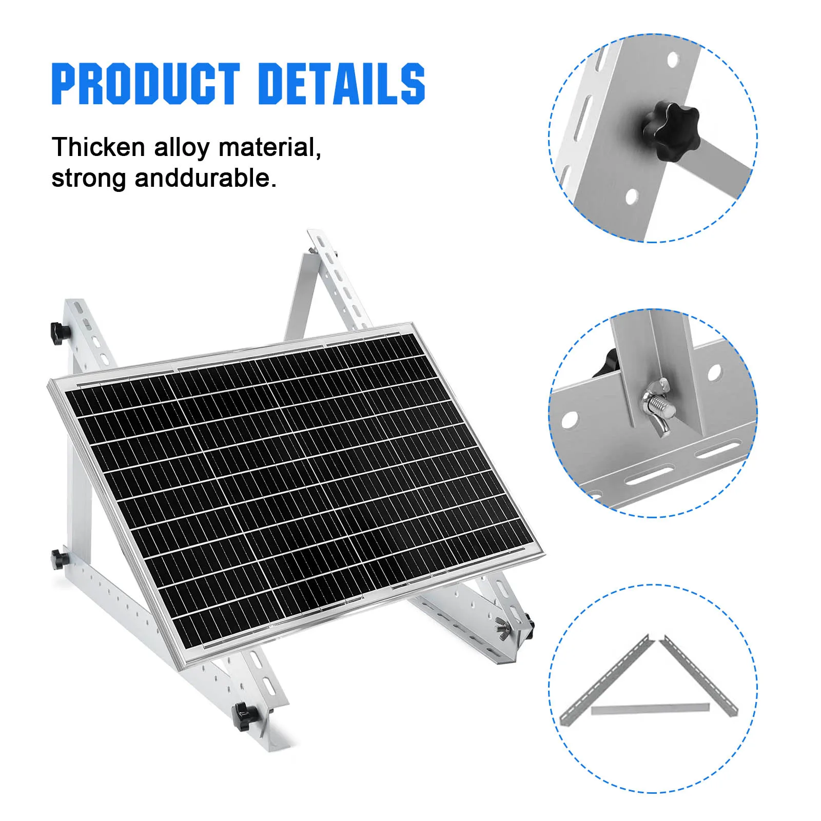 Triangle Folding Solar Panel Mounting System Bracket 41 Inches For Ballasted Solar Roof Mount