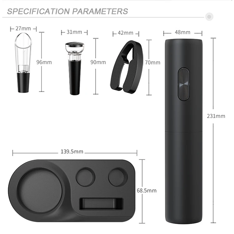Portable And Versatile Automatic Electric Wine Bottle Corkscrew Opener Dry Battery Stainless Steel Electric Wine Opener